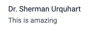 Dr. Sherman Urquhart: This is amazing